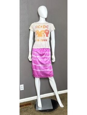 Vintage Tie-Dyed Fuchsia Slip Skirt size Medium